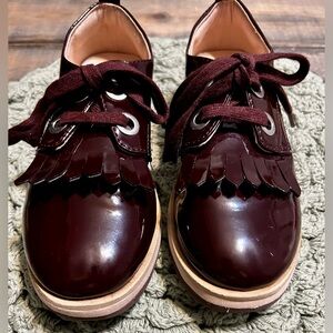 Zara Kids Burgundy Patent Leather Shoes